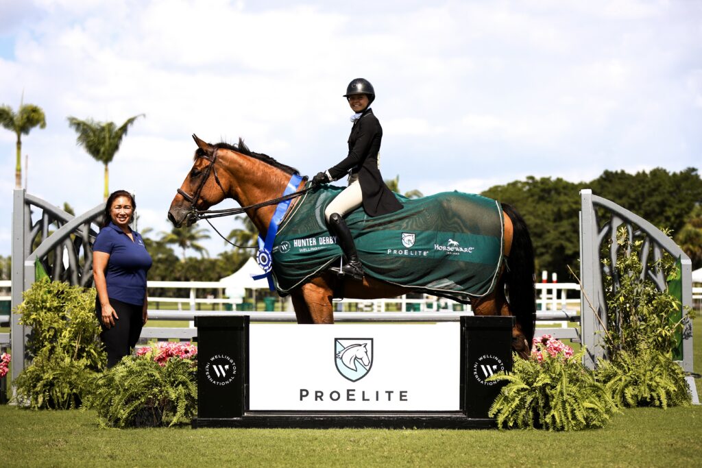 Faith Schuttemeyer & Cygnus presented as winners in the $1,000 2'6"/2'9" Hunter Derby (Hunt & Go), sponsored by ProElite. © Cassidy Klein