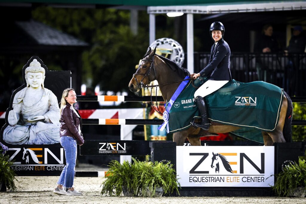 McKayla Langmeier & Jiselle NS presented as winners of the $30,000 Zen Elite Equestrian Center Grand Prix during ESP Holiday II at Wellington International. Photo © Sportfot